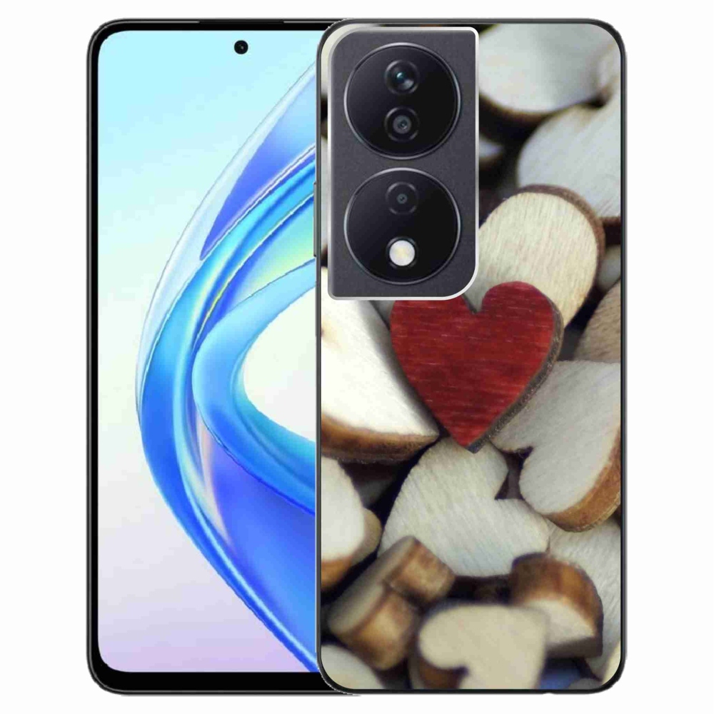 Gelový kryt mmCase na Honor X7b/Honor 90 Smart - gravírované červené srdce 
