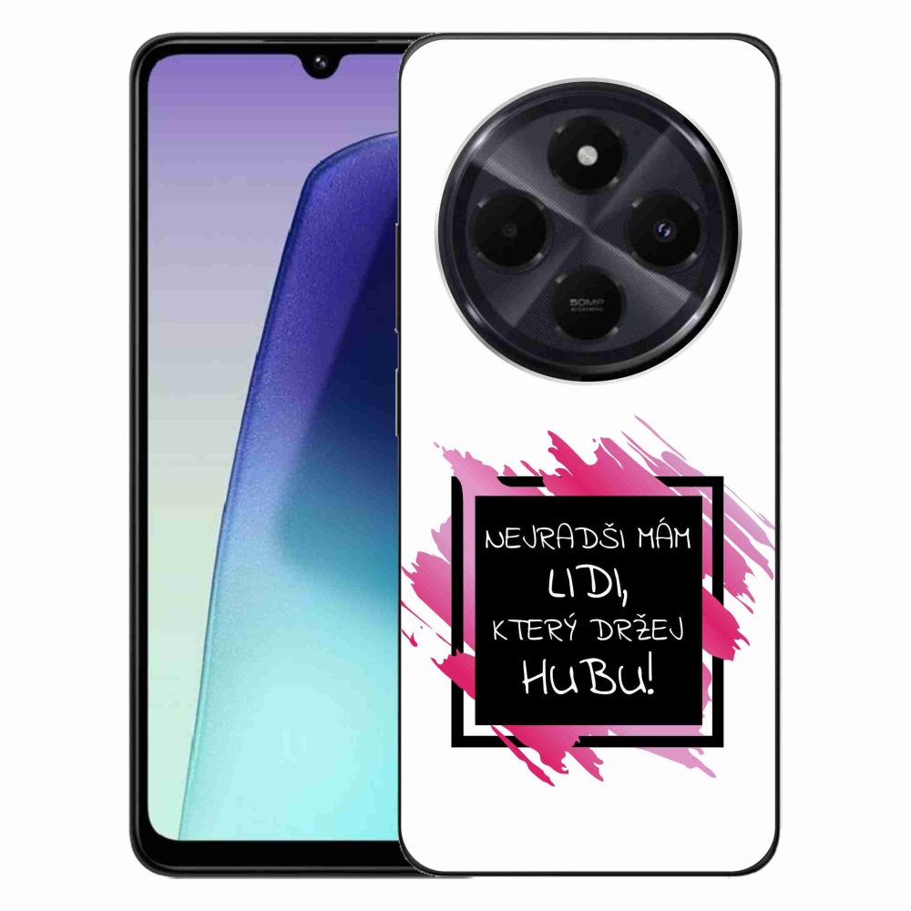 Gelový kryt mmCase na Xiaomi Redmi 14C/Poco C75 - vtipný text 7 černobílé pozadí