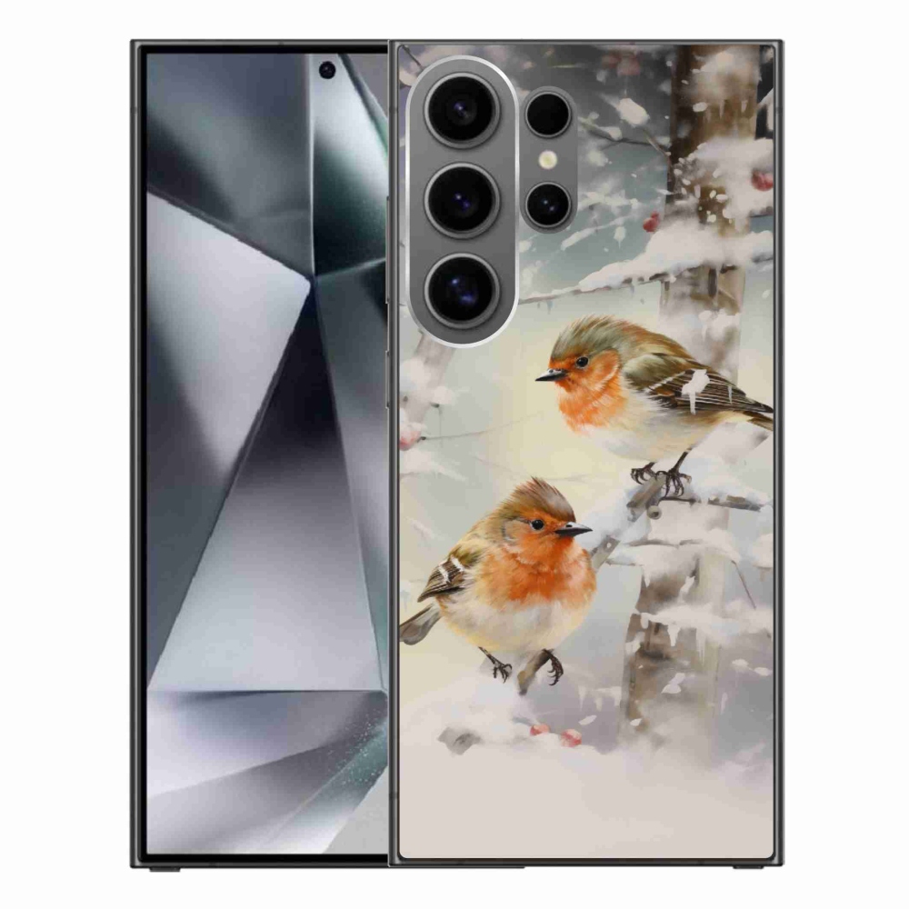 Gelový kryt mmCase na Samsung Galaxy S24 Ultra - ptáčci v zimě