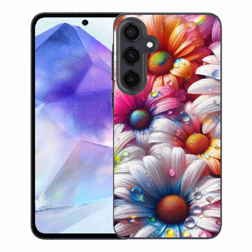 Gelový kryt mmCase na Samsung Galaxy A55 5G - barevné kopretiny