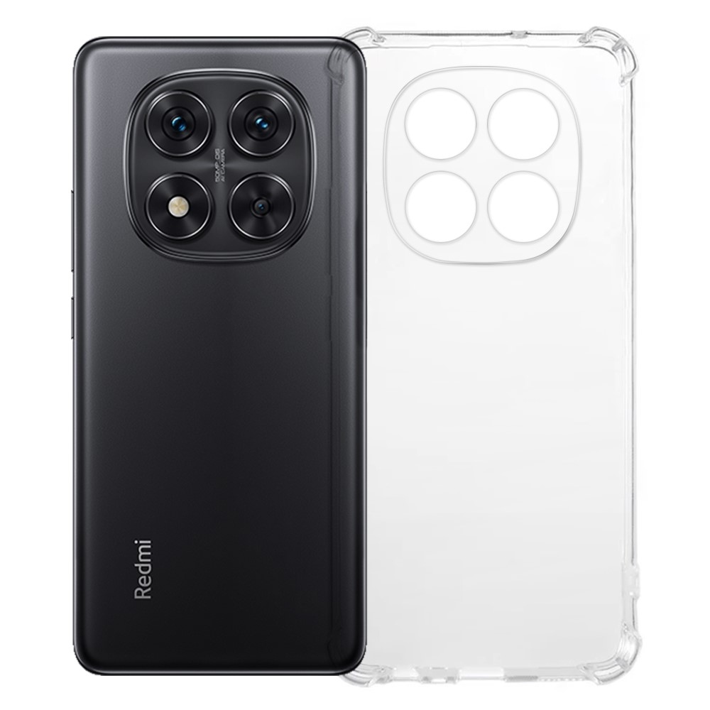 Transparentní gelový obal s vyztuženými rohy na Xiaomi Redmi Note 14 Pro 5G - průhledný