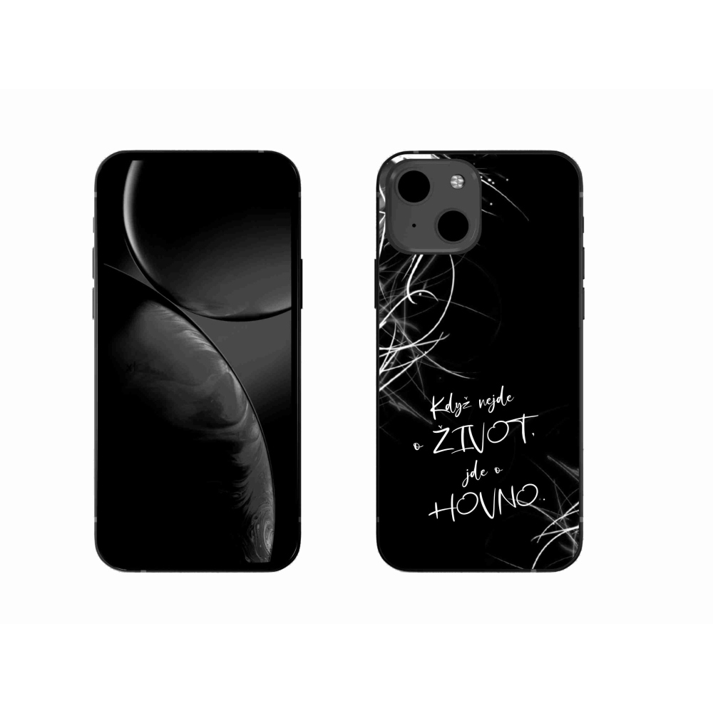 Gelový kryt mmCase na iPhone 13 6.1 - vtipný text 16 černé pozadí