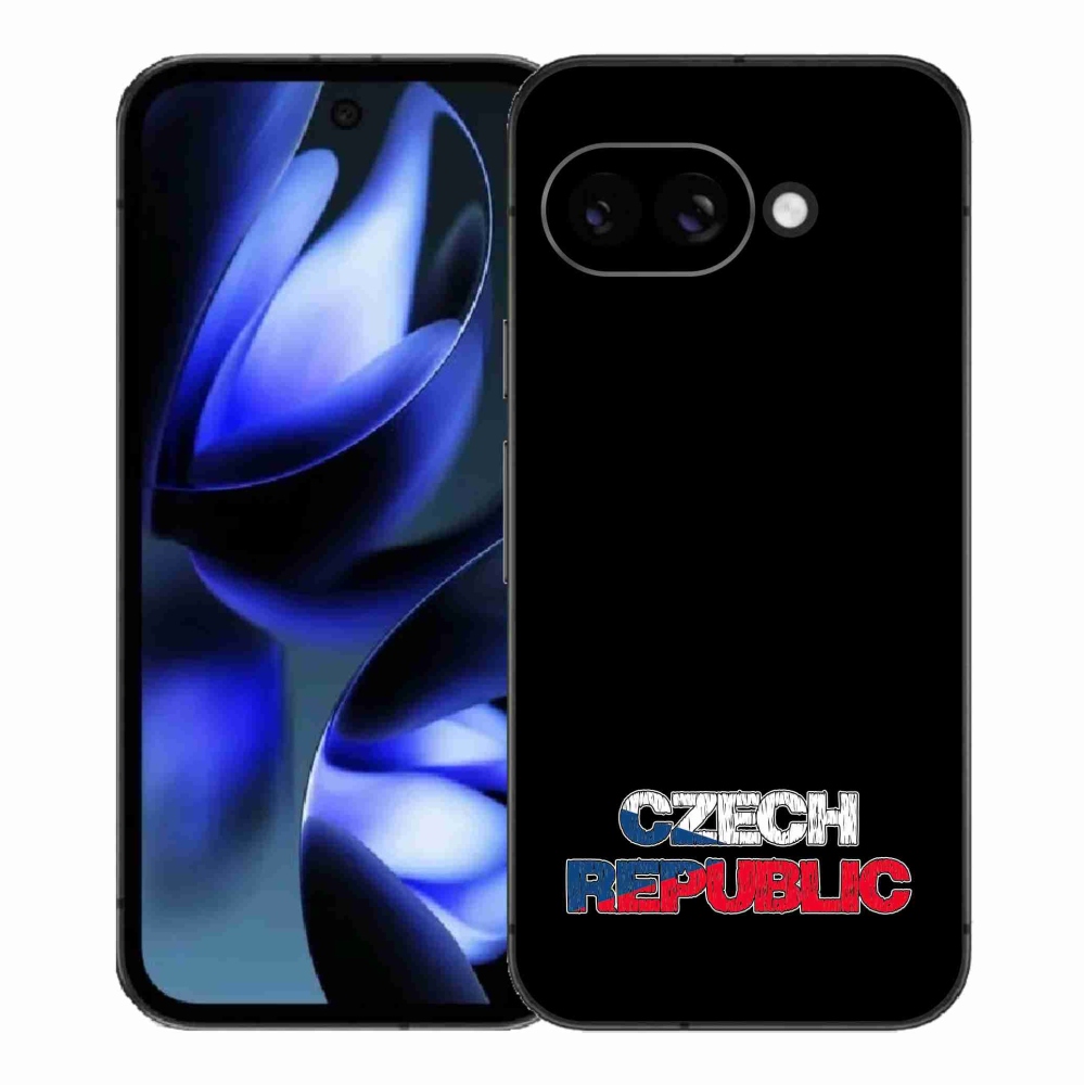 Gelový kryt mmCase na Google Pixel 9a - Czech Republic černé pozadí