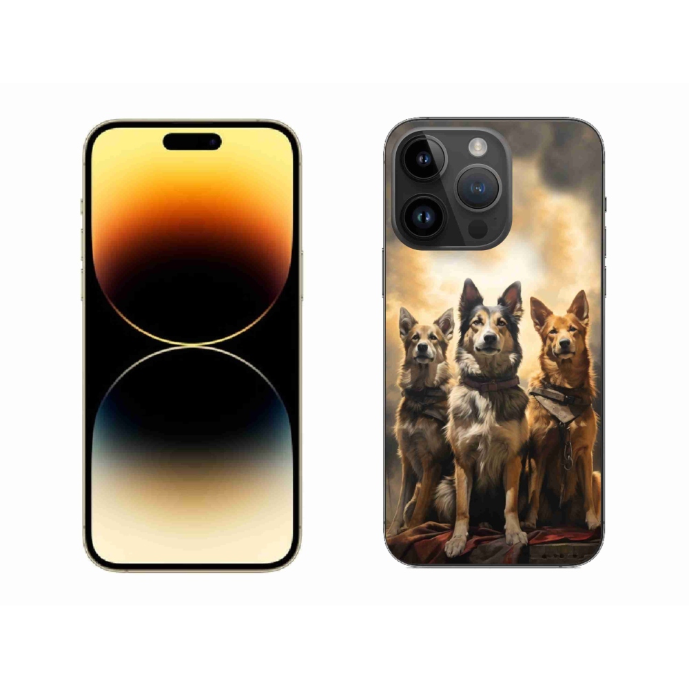 Gelový kryt mmCase na iPhone 14 Pro Max - tři psi