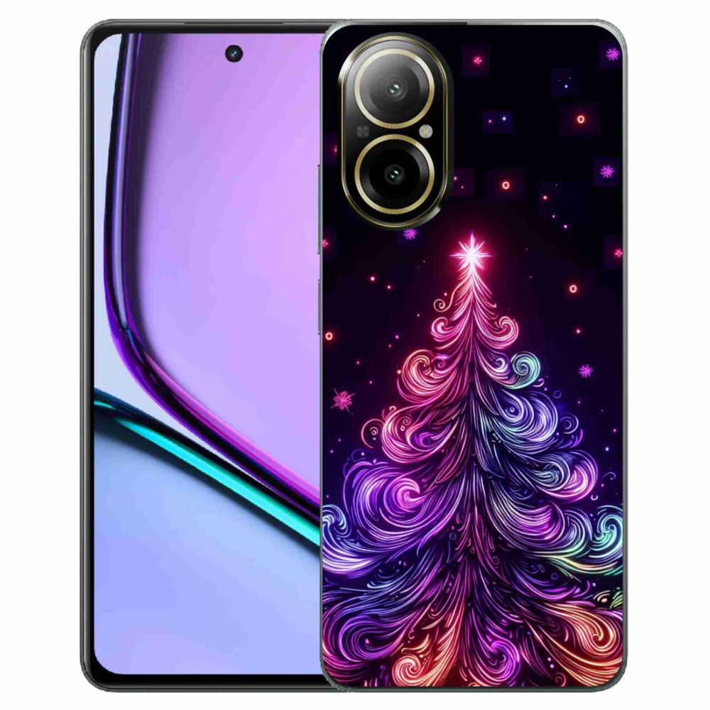 Gelový kryt mmCase na Realme C67 - neonový vánoční stromek 1