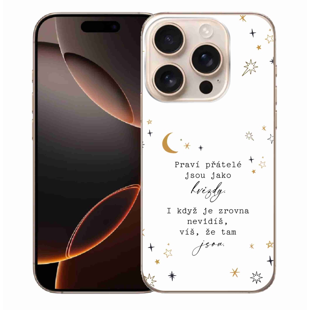 Gelový kryt mmCase na iPhone 16 Pro Max - citát 6 bílé pozadí