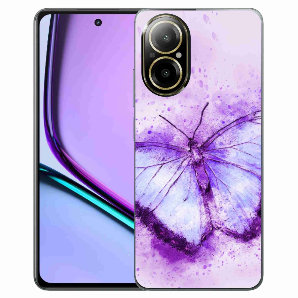 Gelový kryt mmCase na Realme C67 - fialový motýl