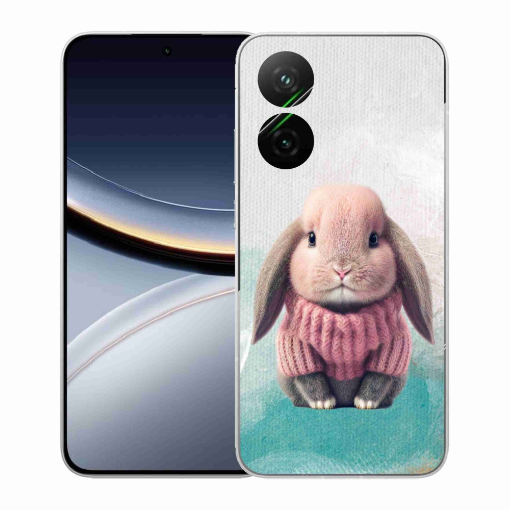 Gelový kryt mmCase na Xiaomi Poco F7 5G - králíček ve svetru