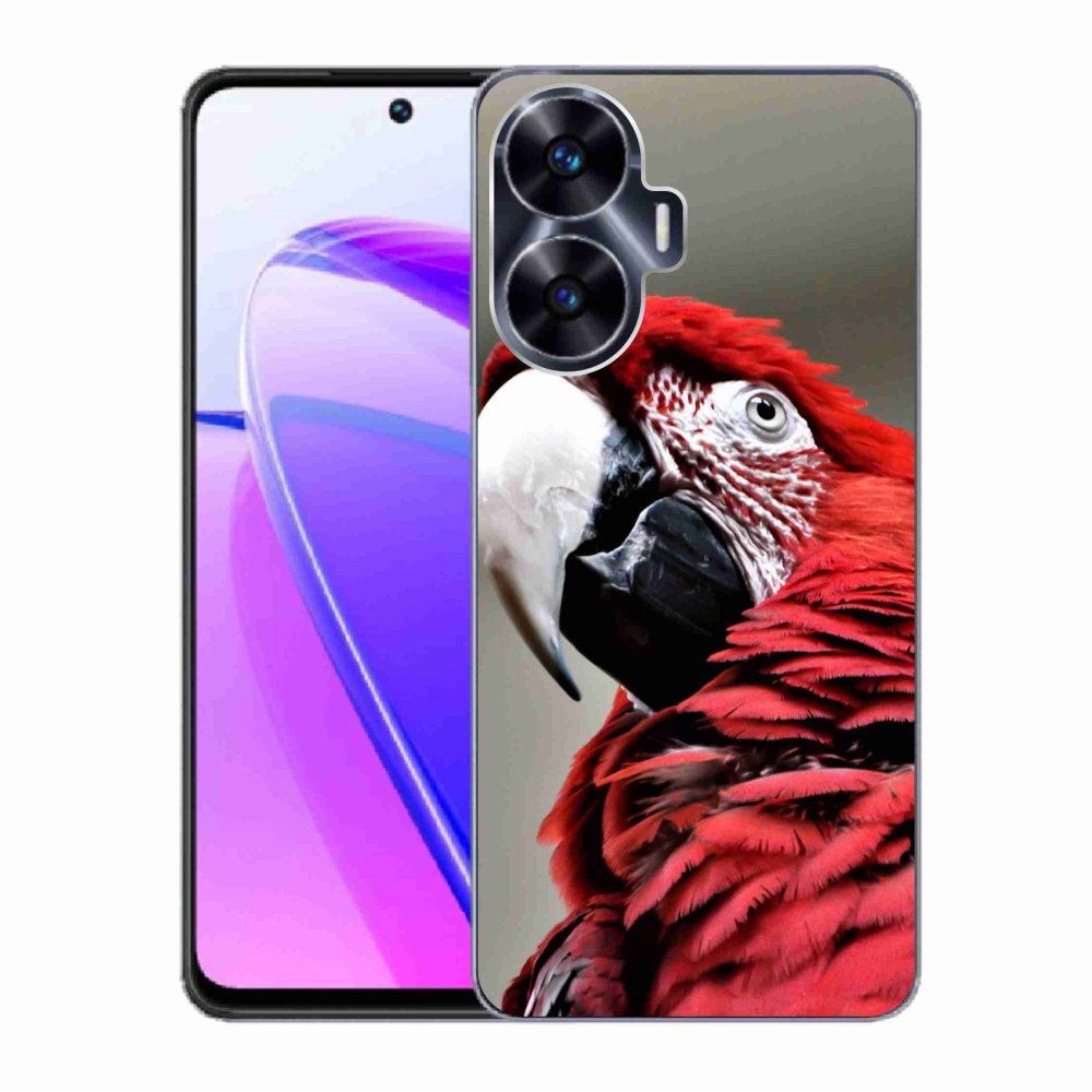 Gelový obal mmCase na Realme C55 - papoušek ara červený