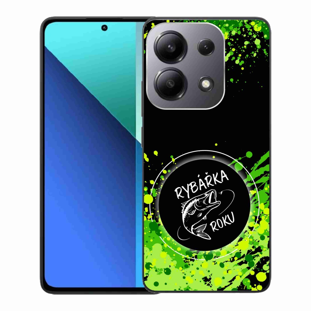 Gelový kryt mmCase na Xiaomi Redmi Note 13 - rybářka roku černé pozadí