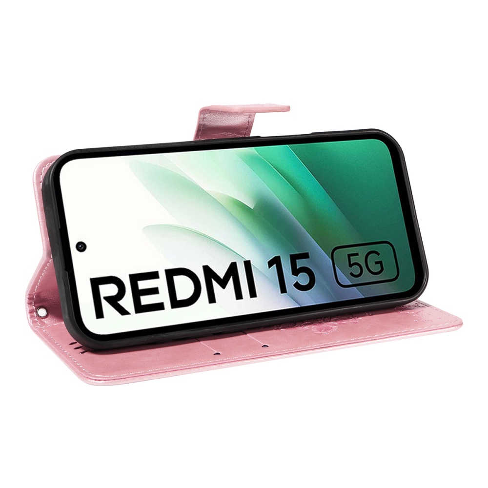 Trees knížkové pouzdro na Xiaomi Redmi 15 4G (171mm) - růžovozlaté