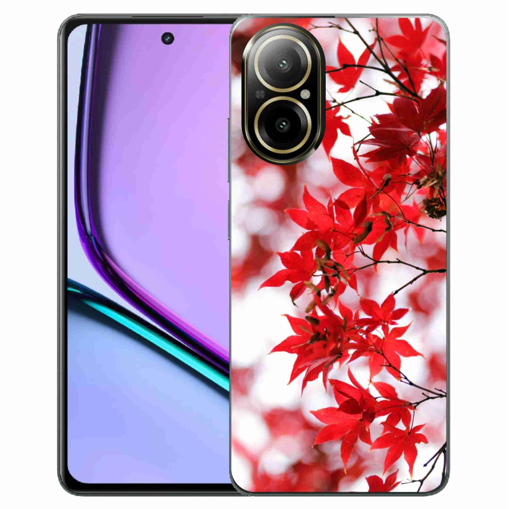 Gelový kryt mmCase na Realme C67 - červené listy