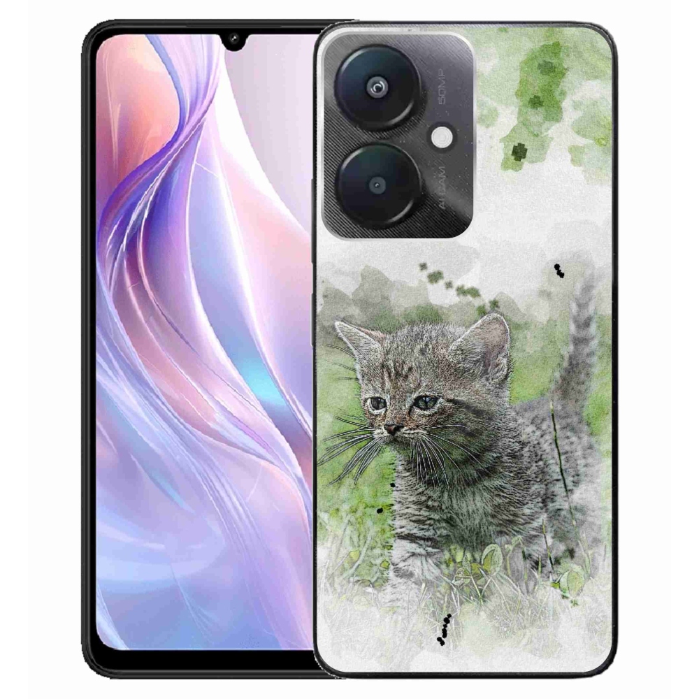 Gelový kryt mmCase na Xiaomi Redmi 13C 5G - roztomilé kotě 1