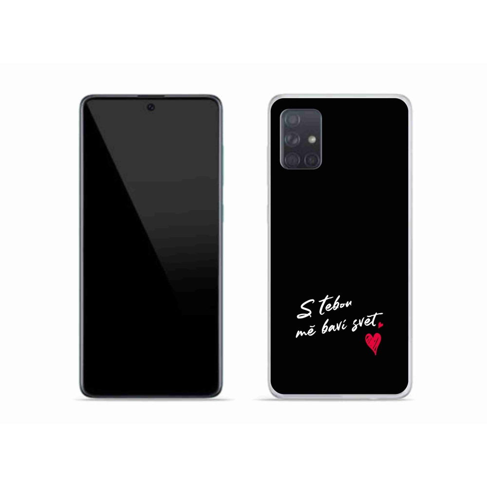 Gelový kryt mmCase na Samsung Galaxy A51 - zamilovaný text 1 černé pozadí