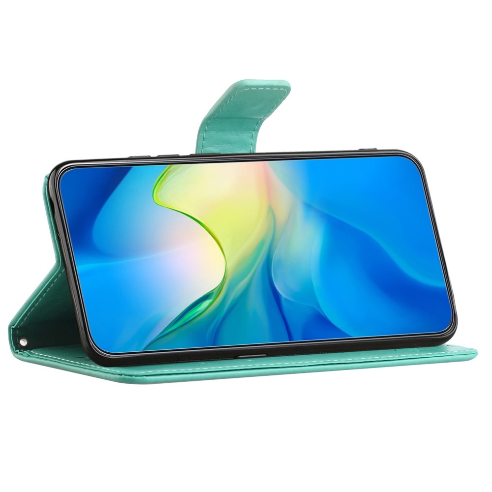 Flower knížkové pouzdro na Samsung Galaxy Xcover 7 - modrozelené