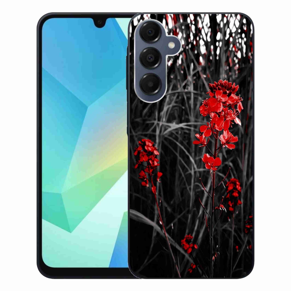 Gelový kryt mmCase na Samsung Galaxy A16 4G/5G - červená rostlina