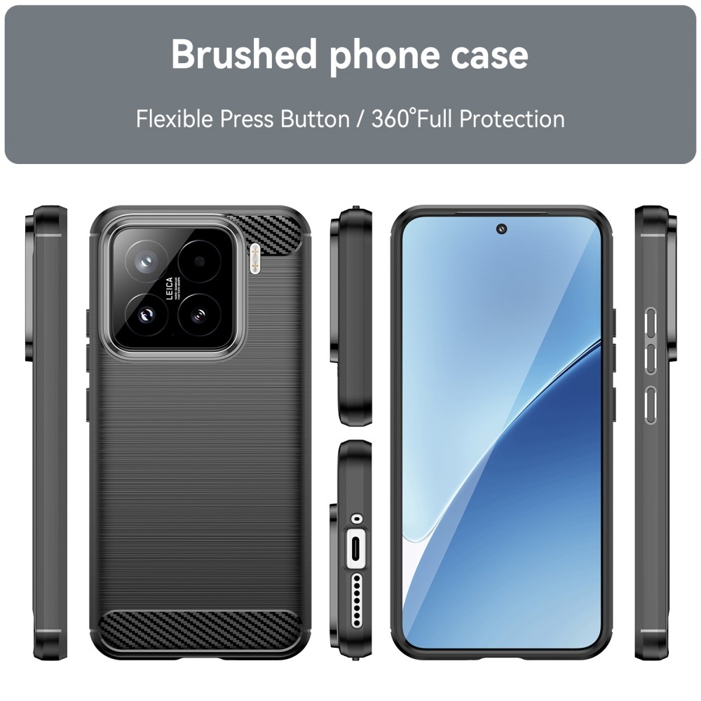 Carbon odolný gelový obal na Xiaomi 15 - černý
