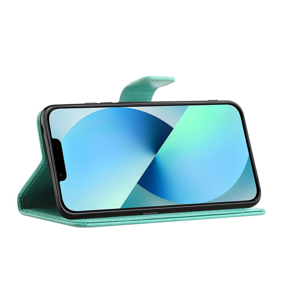 Tree knížkové pouzdro na iPhone 15 Pro Max - modrozelené