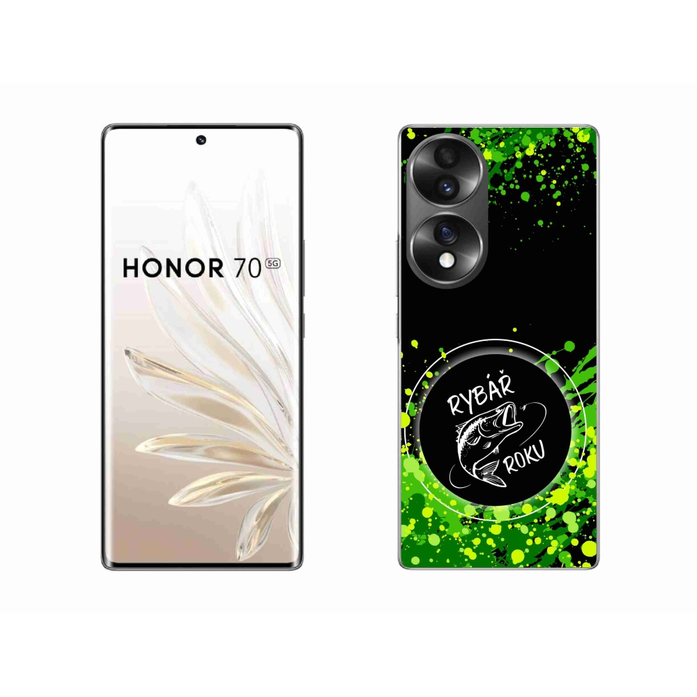 Gelový kryt mmCase na Honor 70 - rybář roku černé pozadí