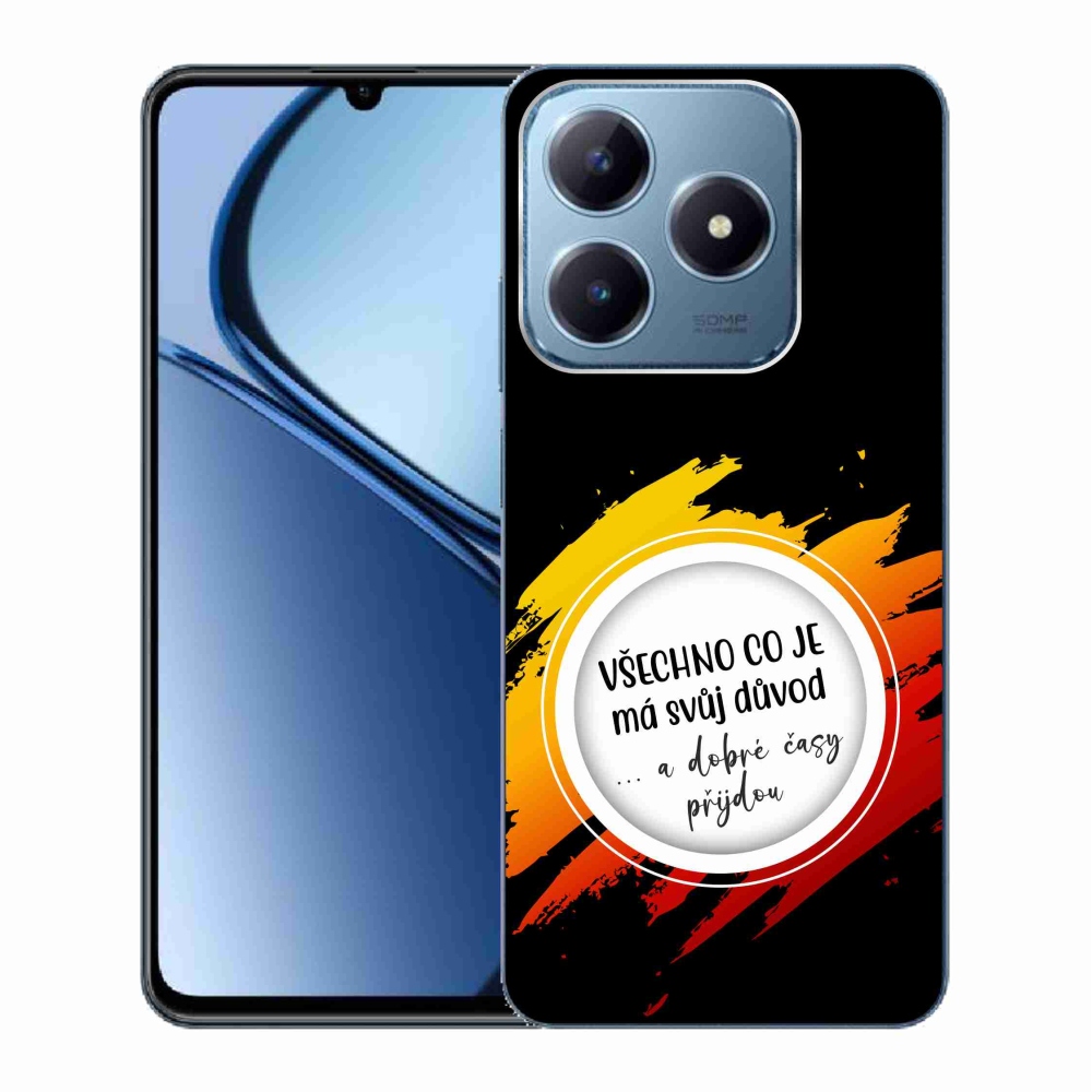 Gelový kryt mmCase na Realme C63 - citát 3 černé pozadí