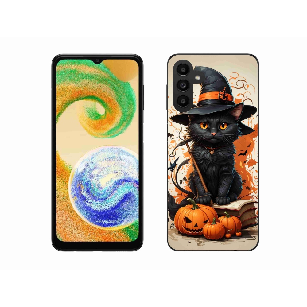 Gelový kryt mmCase na Samsung Galaxy A04s (164.7x76.7x9.1mm) - kocour čaroděj