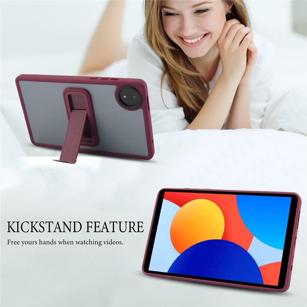 Skiny gelový obal s pevnými zády a výklopným stojánkem na Xiaomi Redmi Pad SE 8.7 - vínový