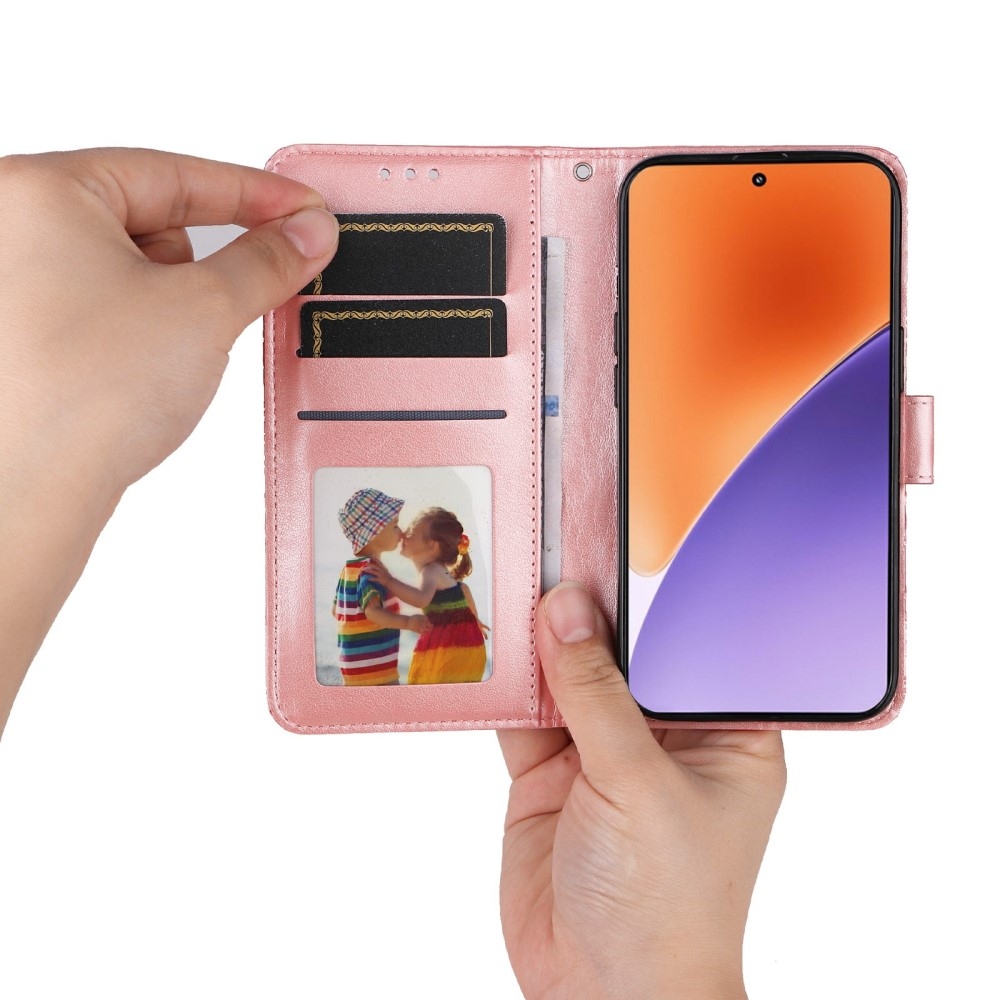 Sunflower knížkové pouzdro na Xiaomi 15 - růžové