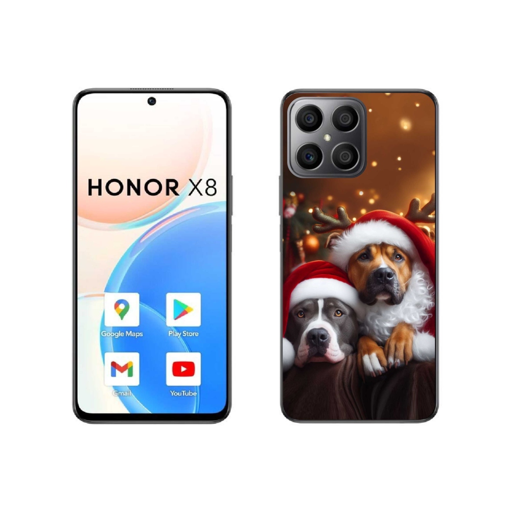Gelový kryt mmCase na Honor X8 4G - vánoční psi