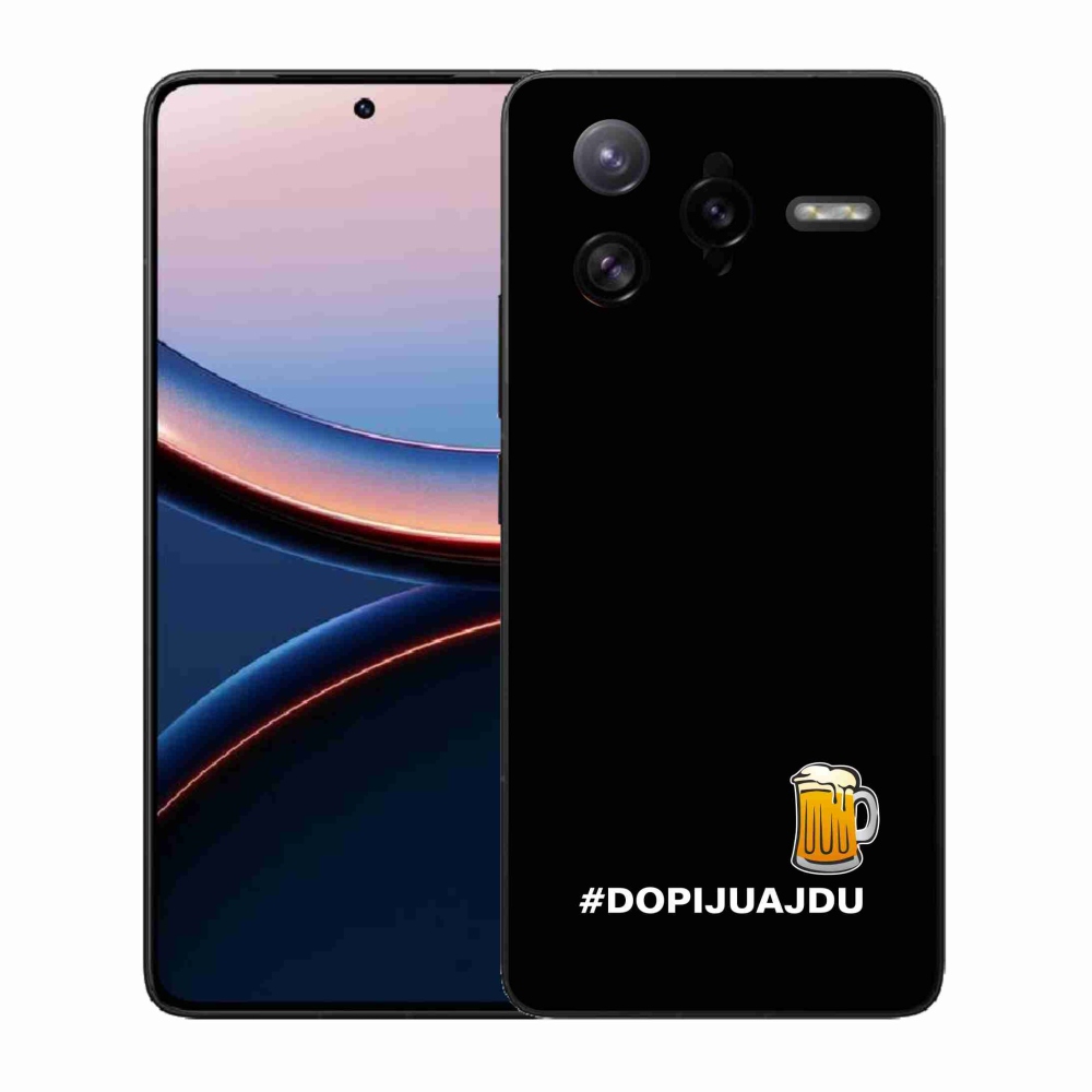 Gelový kryt mmCase na Xiaomi Poco F7 Ultra - pivní motiv 1 černé pozadí