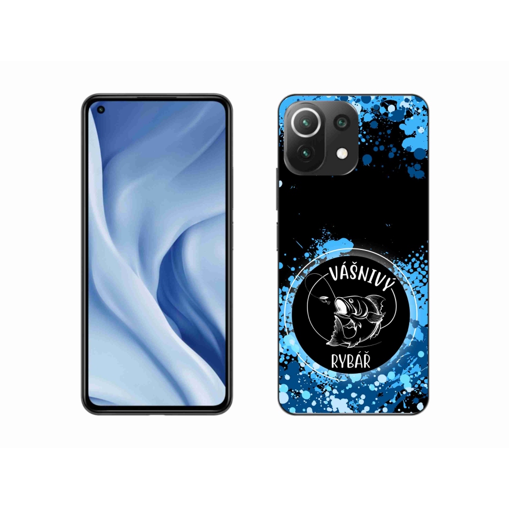 Gelový kryt mmCase na Xiaomi Mi 11 Lite 4G/5G - vášnivý rybář černé pozadí