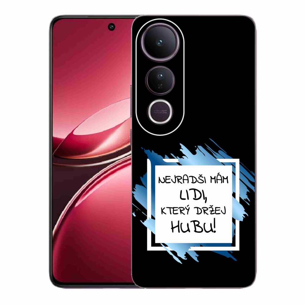 Gelový kryt mmCase na Vivo V50 Lite 4G/5G - vtipný text 7 bíločerné pozadí