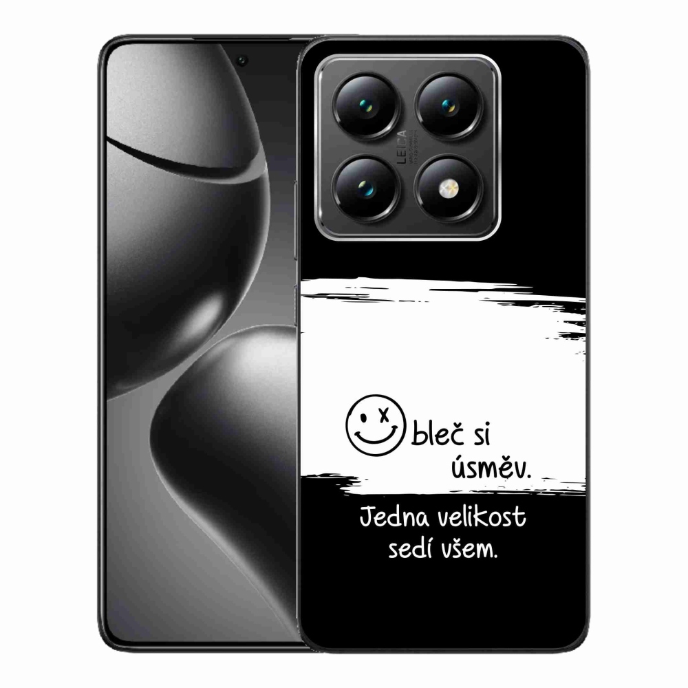 Gelový kryt mmCase na Xiaomi 14T - vtipný text 8 bíločerné pozadí