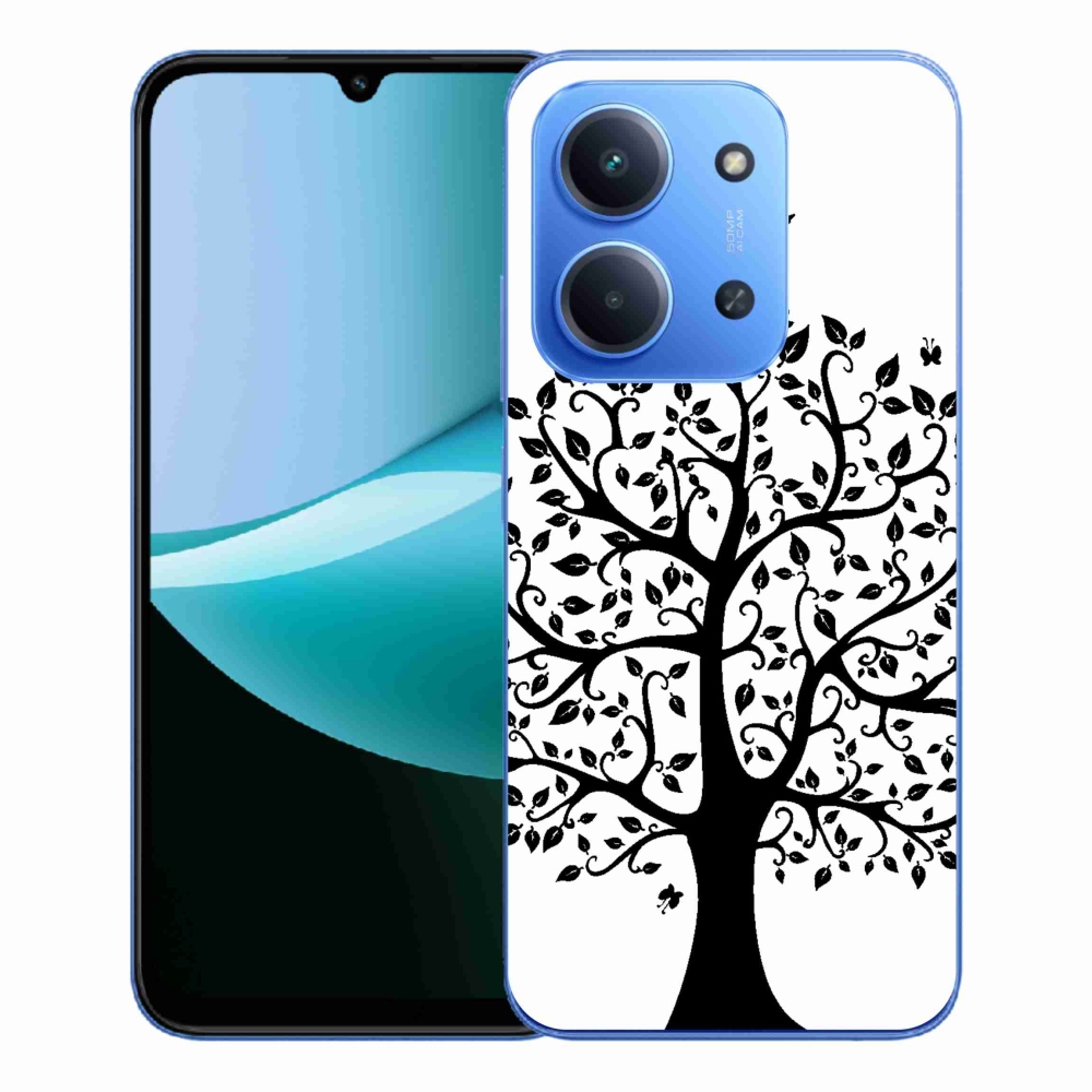 Gelový kryt mmCase na Xiaomi Redmi 15C 4G/5G (173mm) - černobílý strom