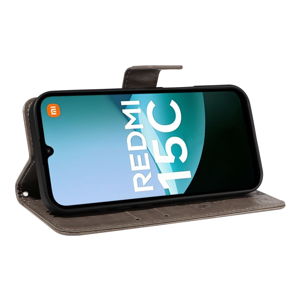 Trees knížkové pouzdro na Xiaomi Redmi 15C 4G/5G (173mm) - šedé