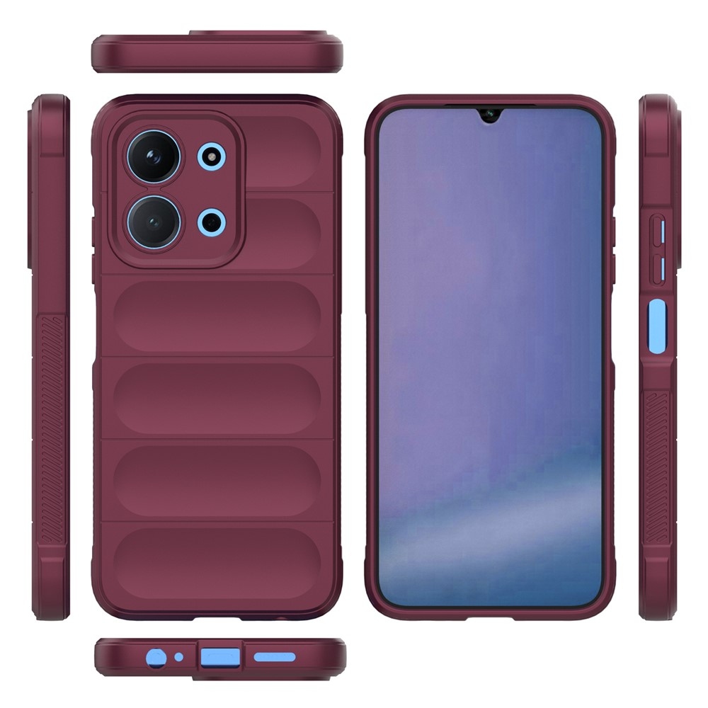 Rugg odolný gelový obal na Xiaomi Redmi 15C 4G (171mm)/Poco C85 4G (171mm) - vínový