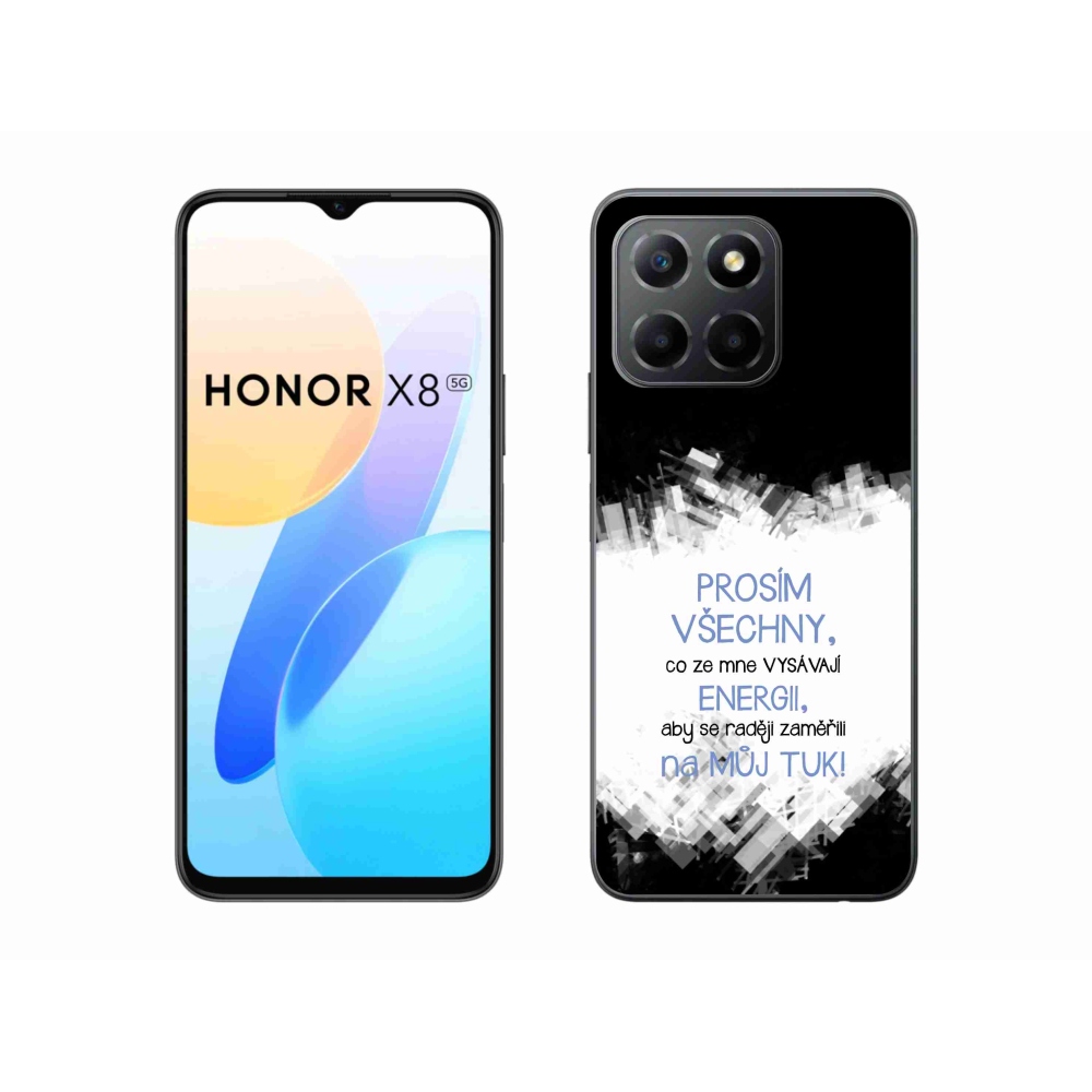 Gelový kryt mmCase na Honor X8 5G/Honor 70 Lite 5G - vtipný text 1 modrý