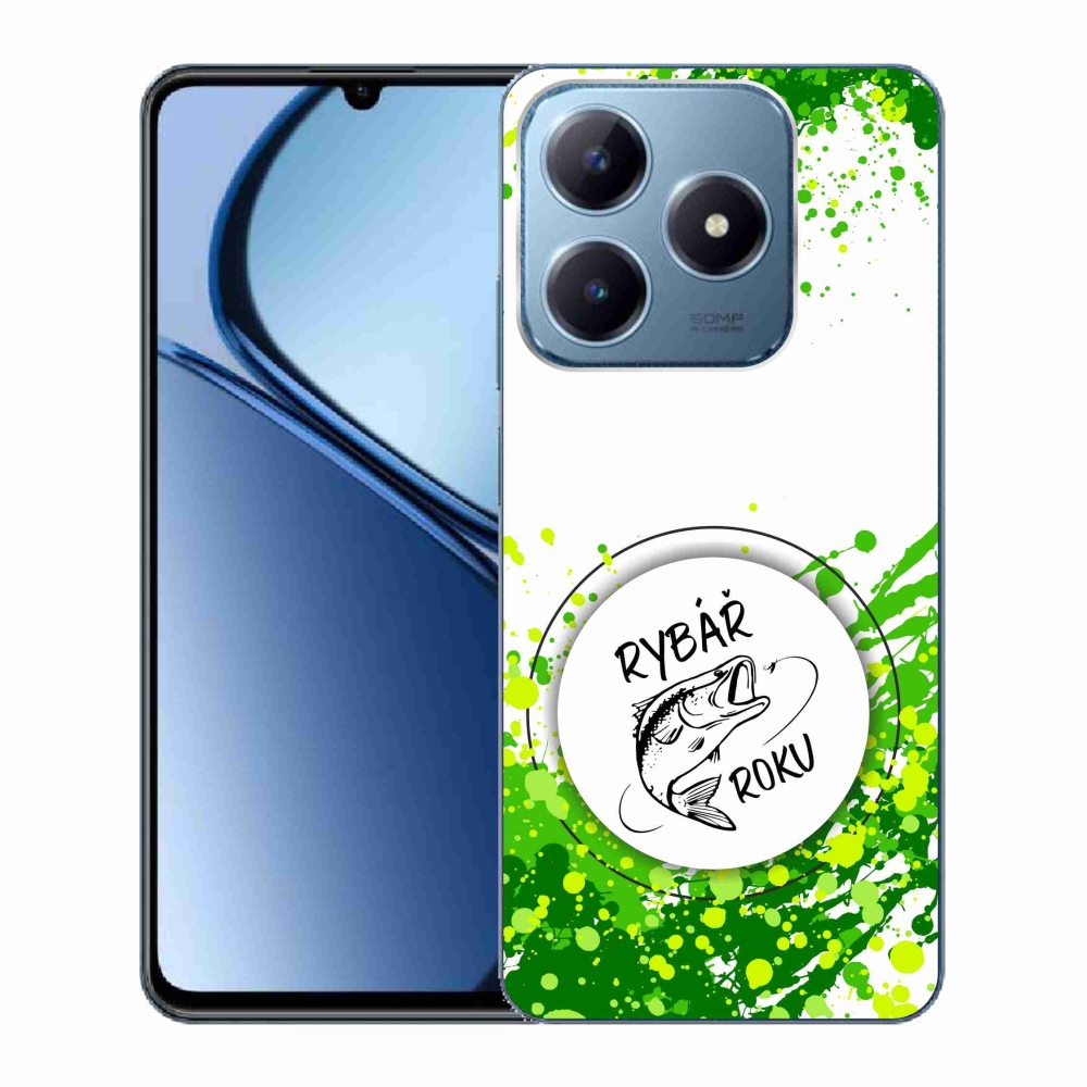 Gelový kryt mmCase na Realme C63 - rybář roku bílé pozadí