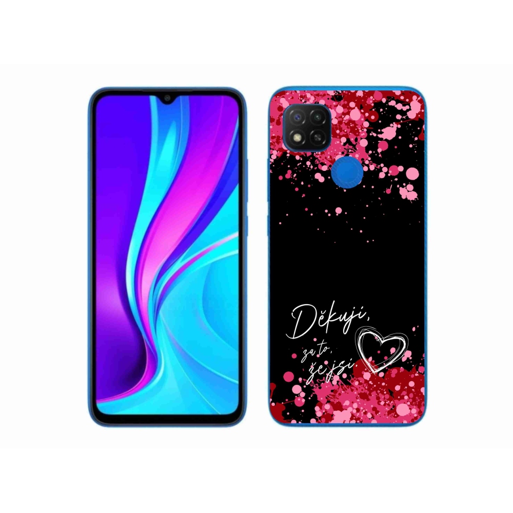 Gelový kryt mmCase na Xiaomi Redmi 9C - zamilovaný text 2 černé pozadí
