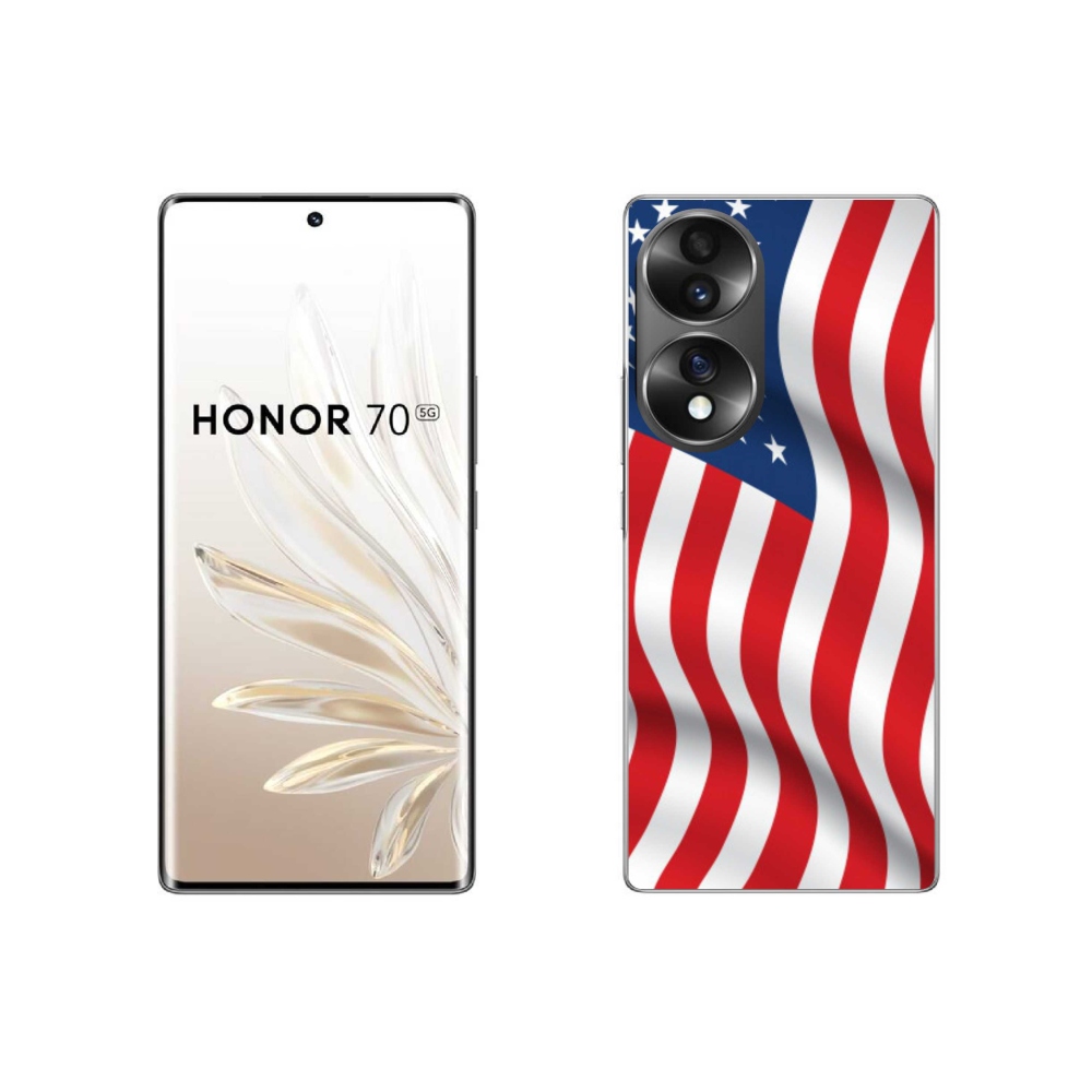 Gelový kryt mmCase na mobil Honor 70 - USA vlajka