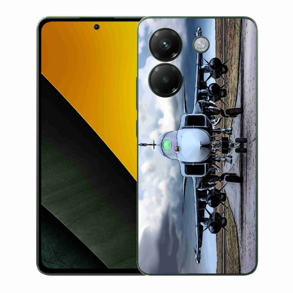 Gelový kryt mmCase na Xiaomi Poco M7 Pro 5G - vojenské letadlo
