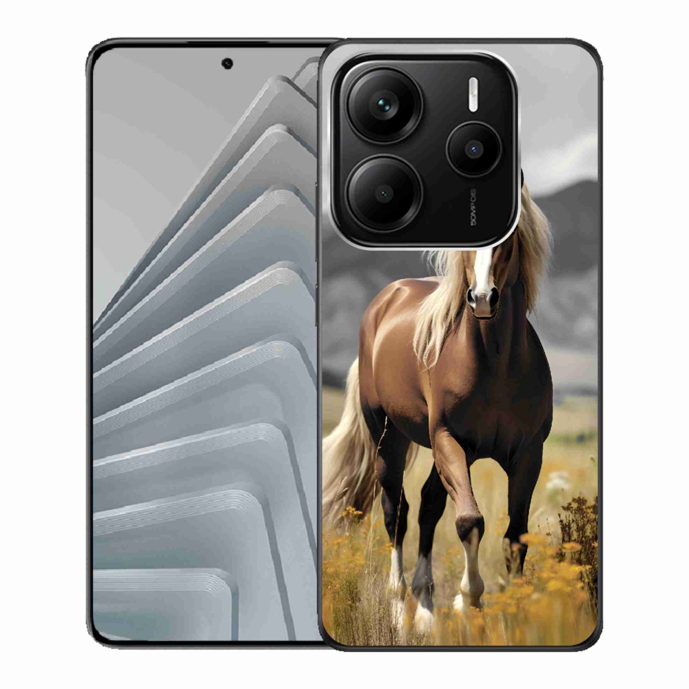 Gelový kryt mmCase na Xiaomi Redmi Note 14 5G - hnědý kůň 1