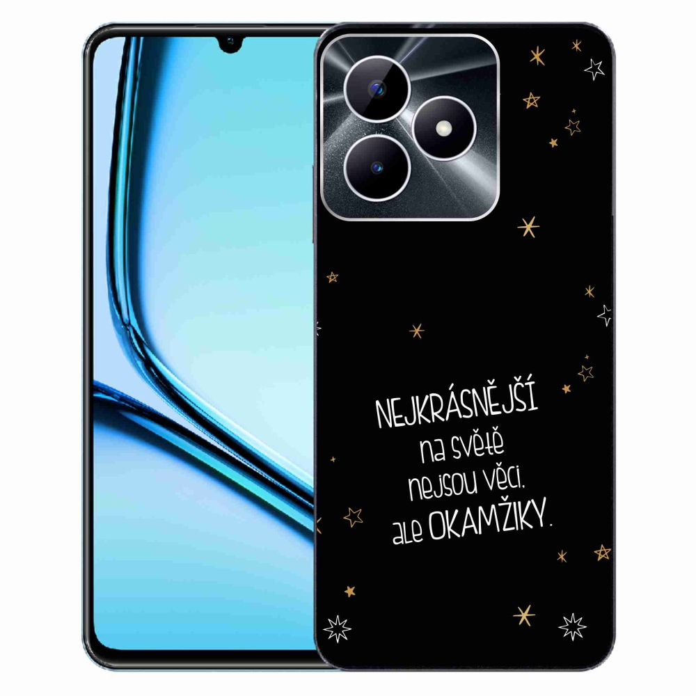 Gelový kryt mmCase na Realme Note 50 - citát 4 černé pozadí