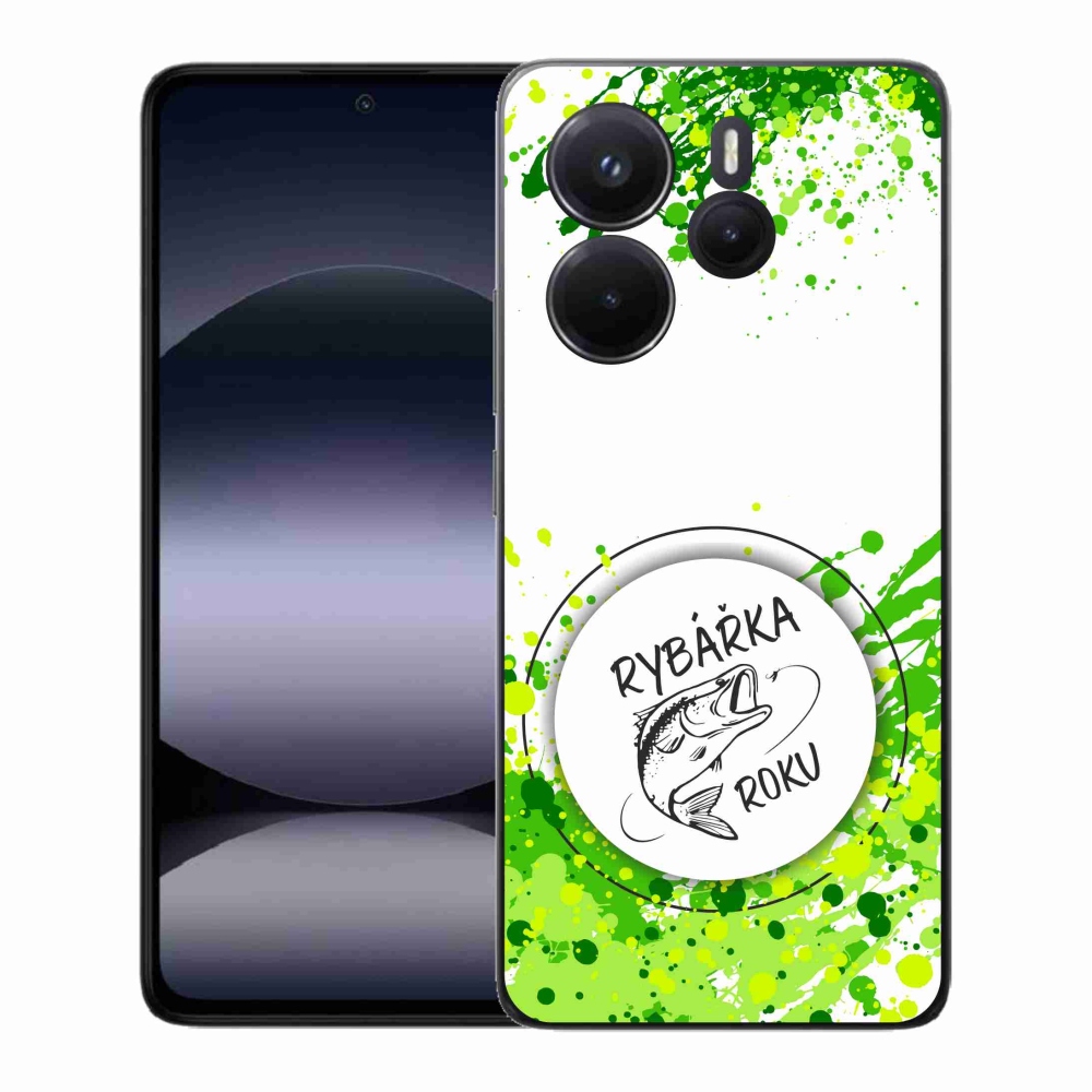 Gelový kryt mmCase na Xiaomi Redmi Note 14 - rybářka roku bílé pozadí