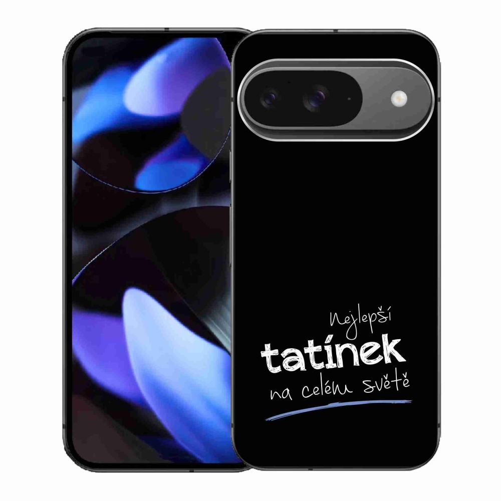 Gelový kryt mmCase na Google Pixel 9/9 Pro - nejlepší tatínek 4 černé pozadí