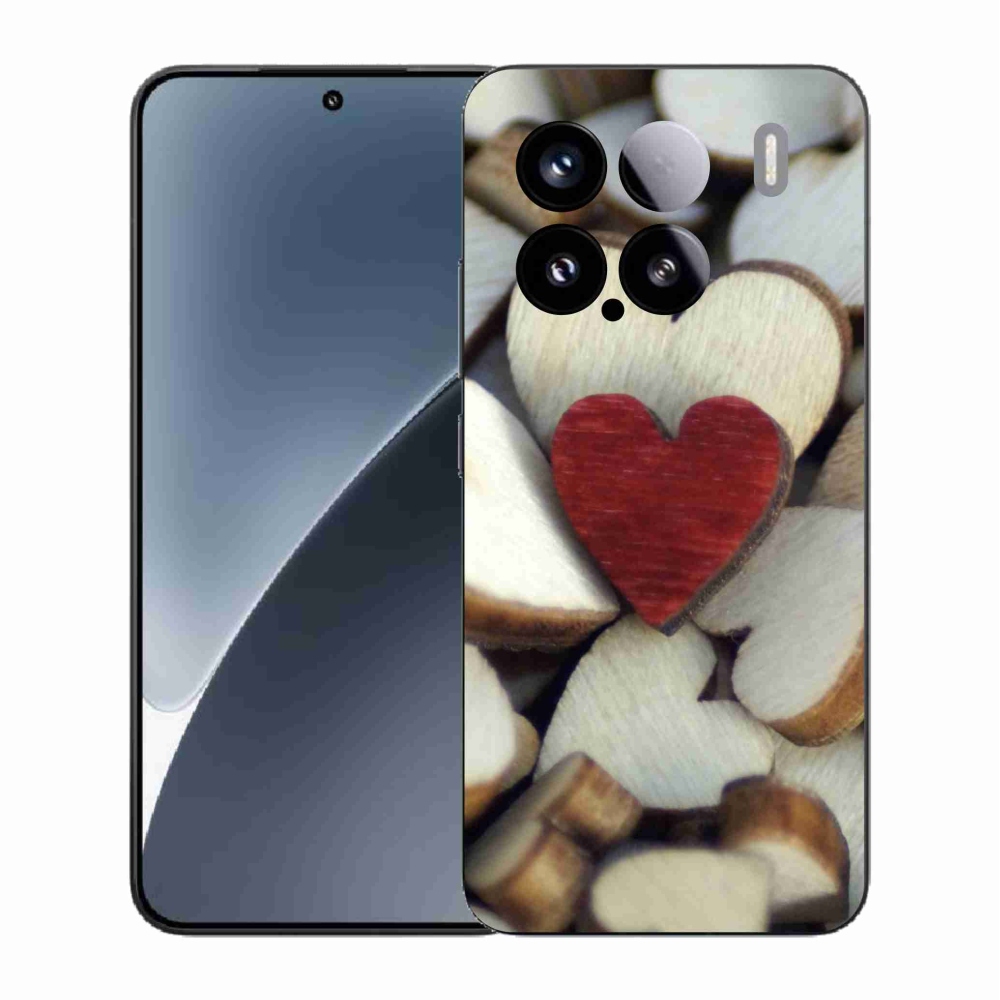 Gelový kryt mmCase na Xiaomi 15 - gravírované červené srdce 