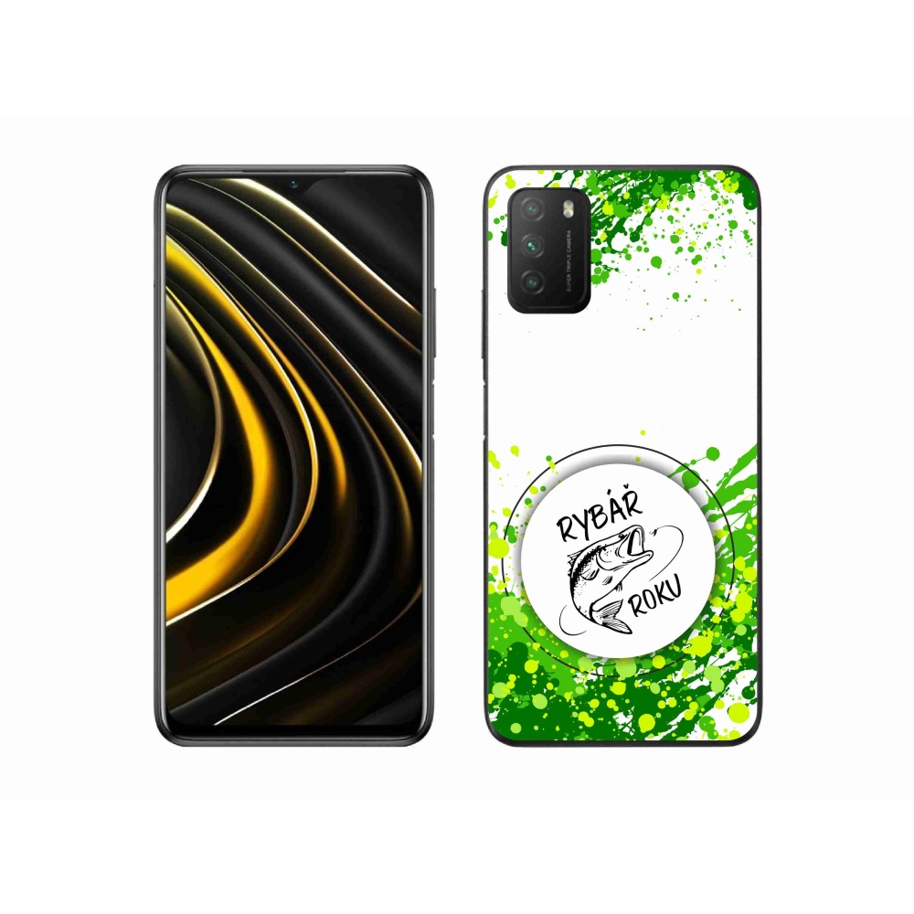 Gelový kryt mmCase na Xiaomi Poco M3 - rybář roku bílé pozadí