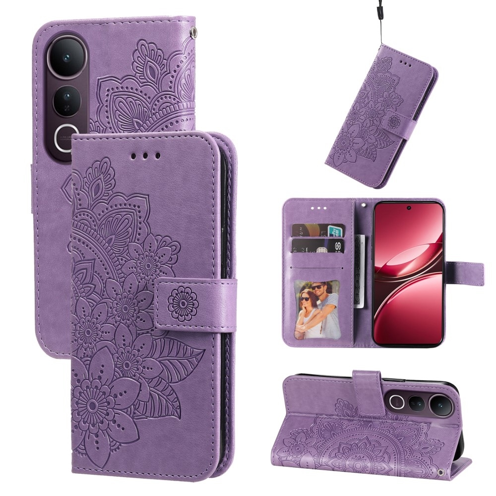 Mandala knížkové pouzdro na Vivo V50 Lite 4G/5G - fialové
