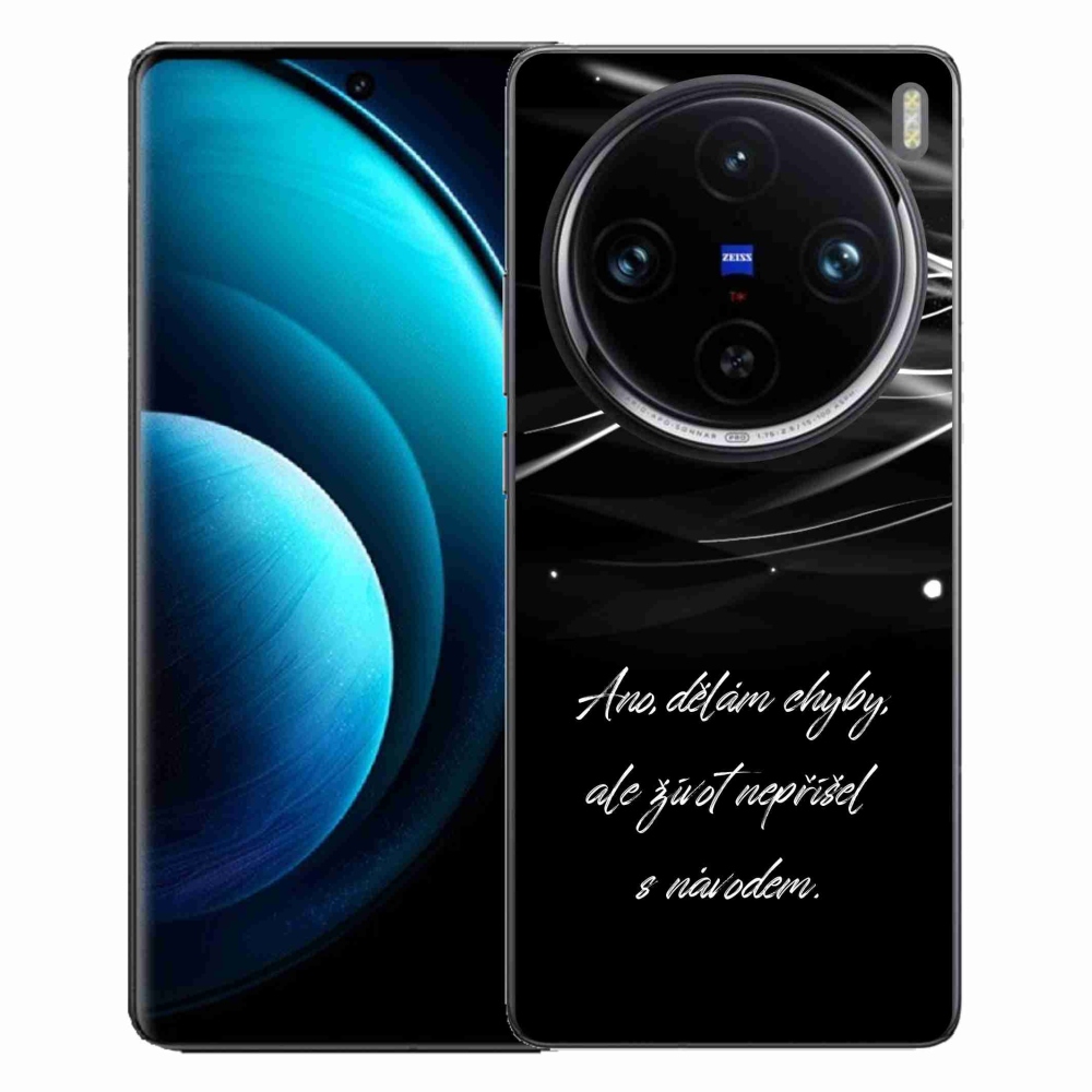 Gelový kryt mmCase na Vivo X100 Pro 5G - citát černé pozadí