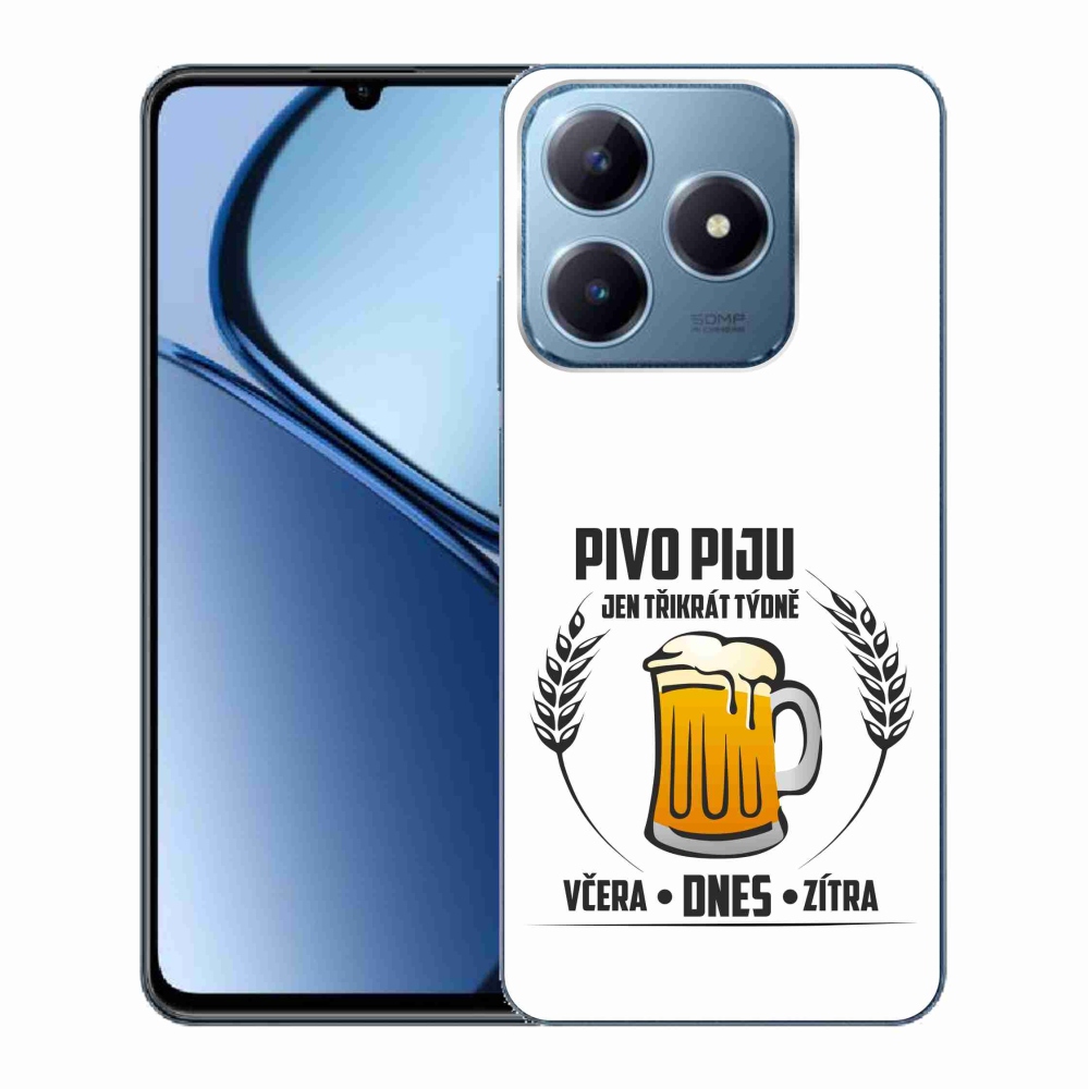 Gelový kryt mmCase na Realme C63 - pivní motiv bílé pozadí