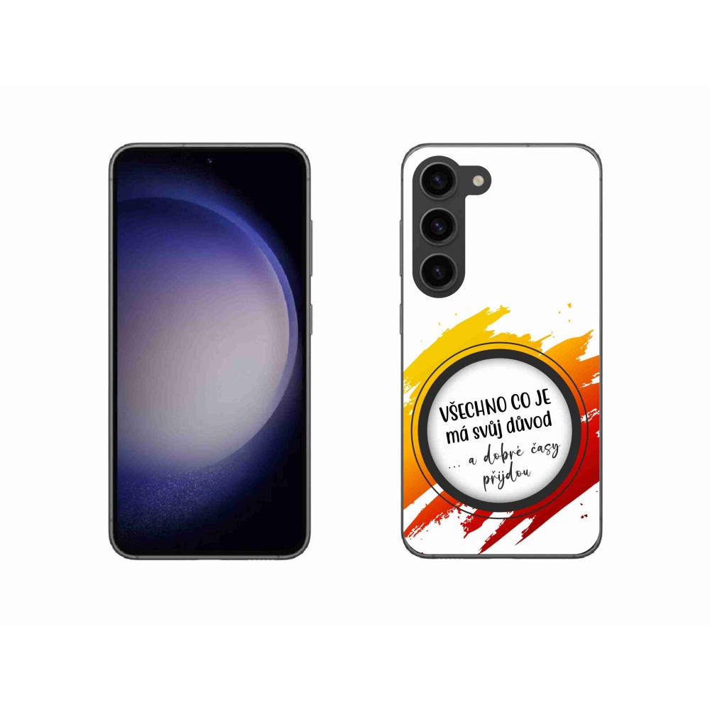 Gelový kryt mmCase na Samsung Galaxy S23 5G - citát 3 bílé pozadí